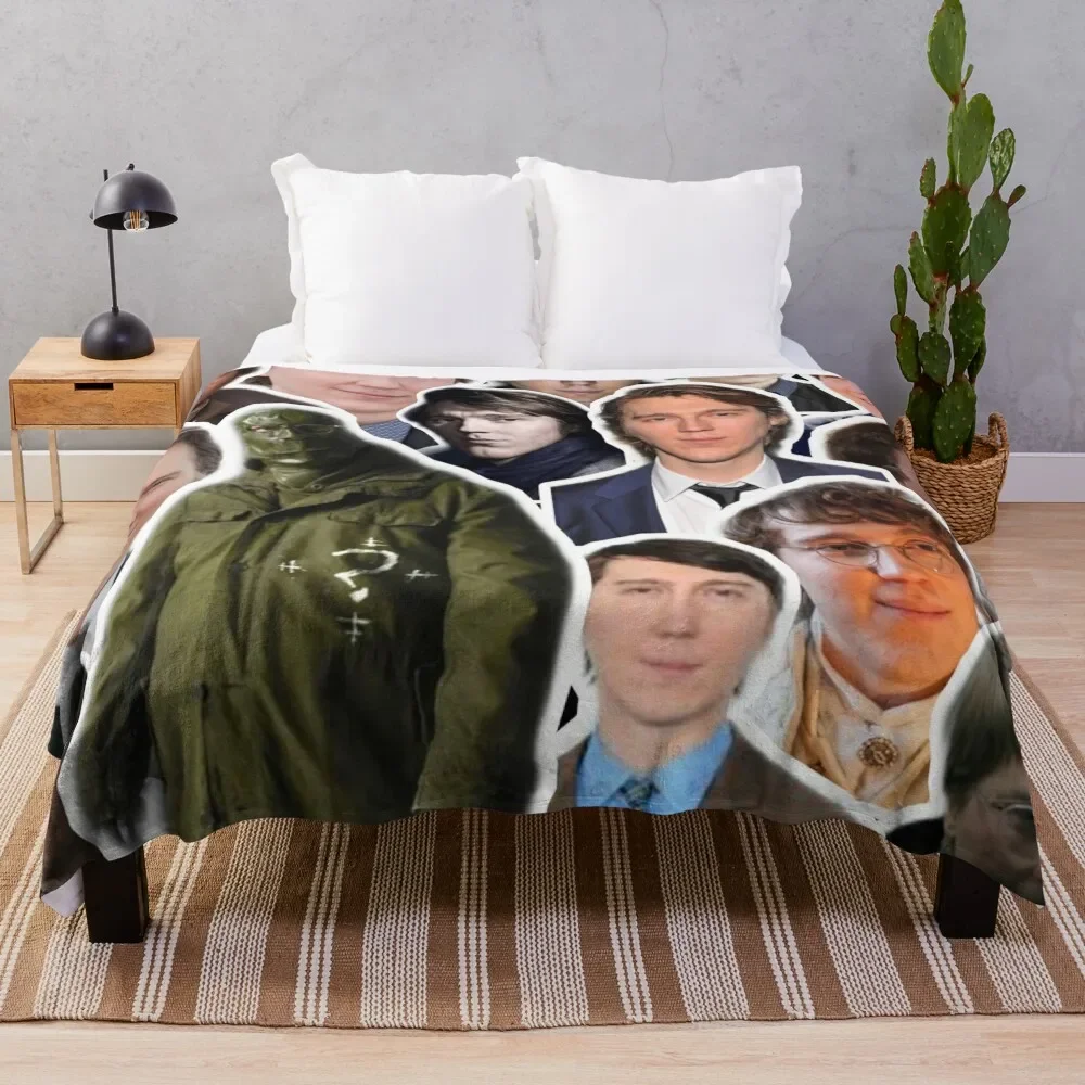 I love paul dano photo collage Throw Blanket Thin Flannel Fabric wednesday Blankets