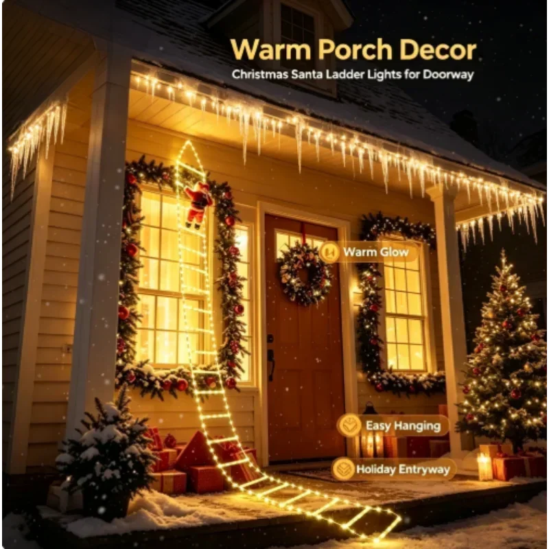Santa Lantern Outdoor Solar Lamp Hollow Light Christmas Holiday Decor for Patio Yard Lawn Pathway Porch Backyard Garden