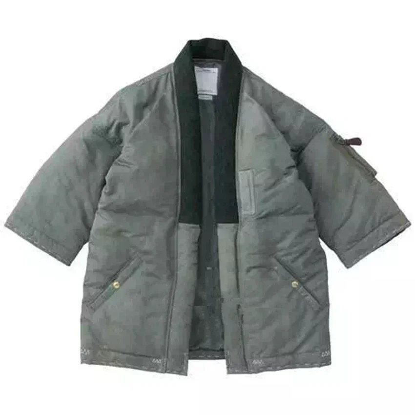 26SS New Arrival Original China-Chic Short Taoist Robe Cotton Jacket  Men's Padded Coat Male Loose Parka