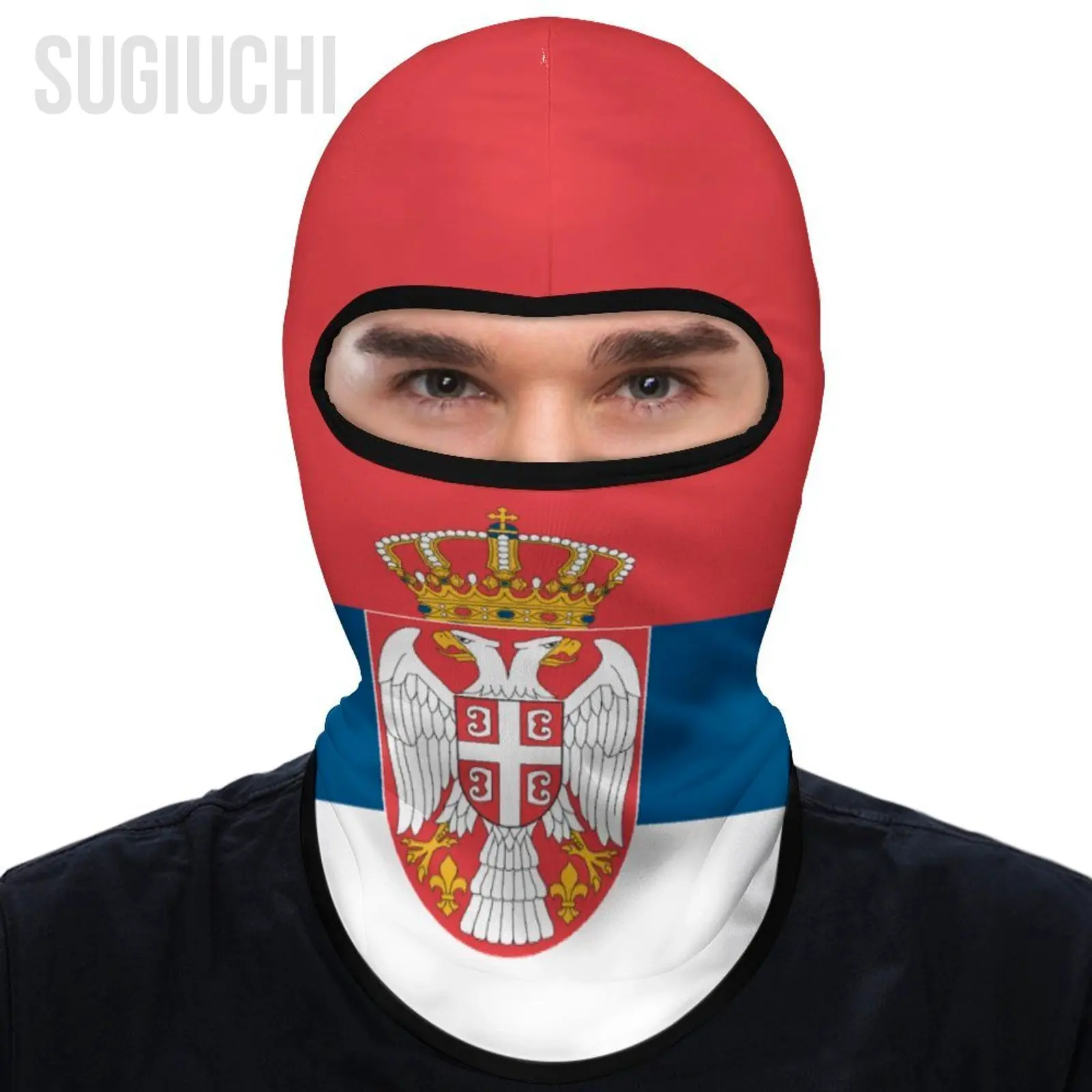 

Serbia Flag Outdoor Cool Sunscreen Motorcycle Face Mask Moto Biker Wind Cap Mask Stopper Windproof Bicycle Cycling Headgear