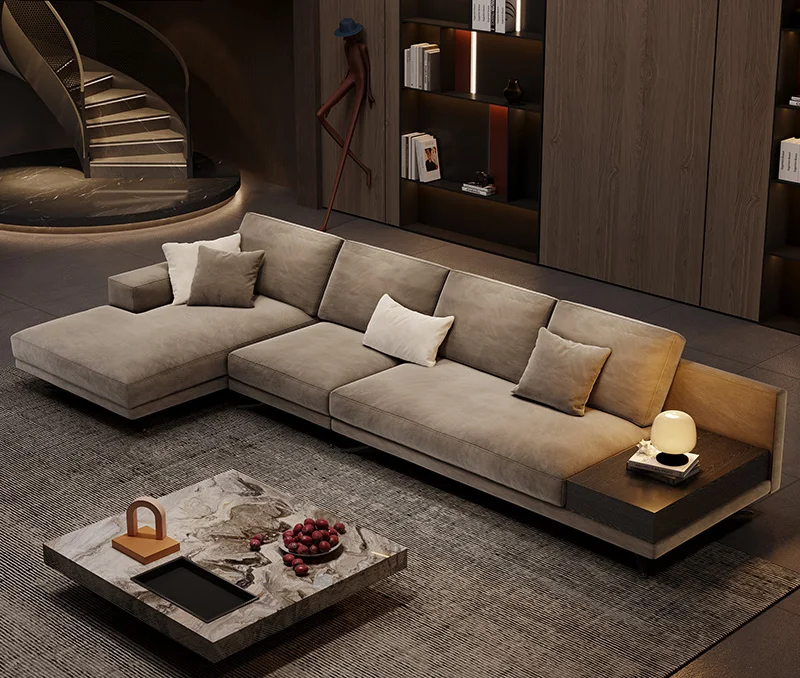 Nordic Modern Minimalism Living Room L Shaped Combination Modular Sectional Sofa Home Furniture Assembly Sofa Set