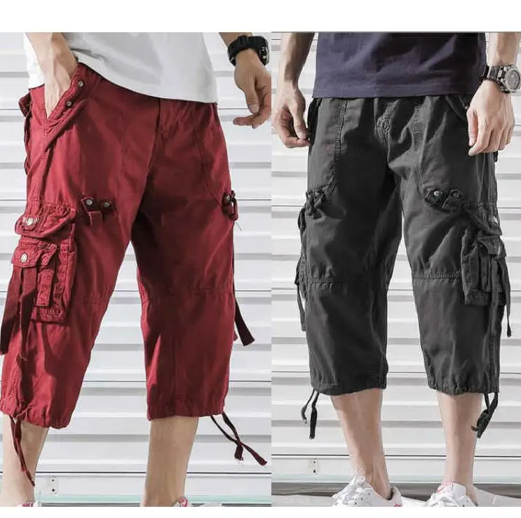 

Men's Workwear Casual Pants Multiple Pockets Calf-Length Pants Sports Outdoors Shorts Size 28-42