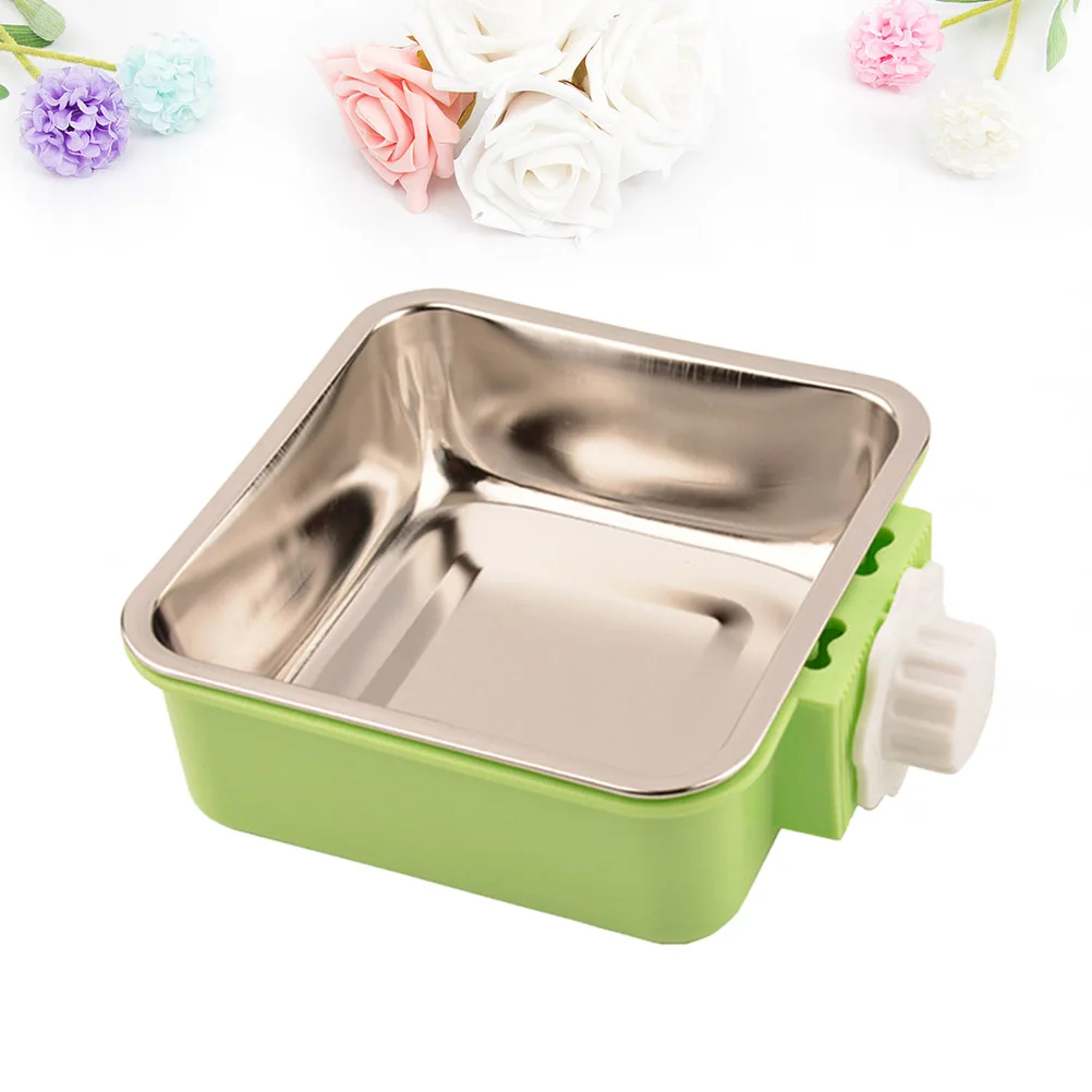 

Stainless Steel Pet Feeder Hanging Fixed Easy Wash Disassemble Long Life Pet Supplies for Dogs Cats Size S Green