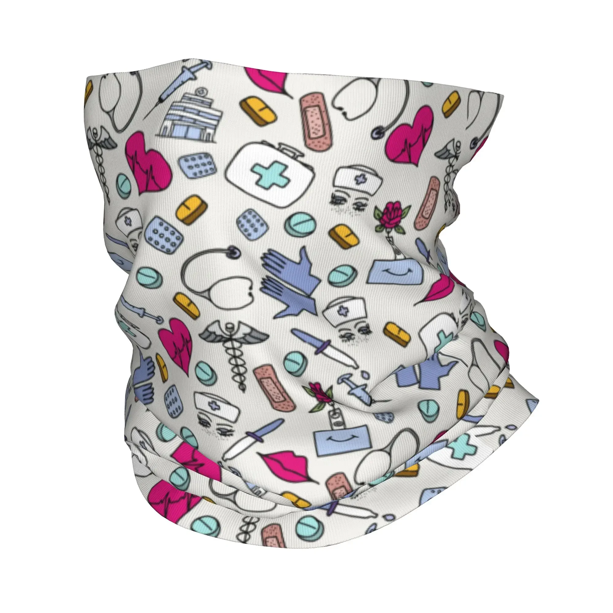 Doctor Nurse Neck Gaiter Women Men UV Protection Winter Enfermera En Apuros Bandana Scarf for Hiking