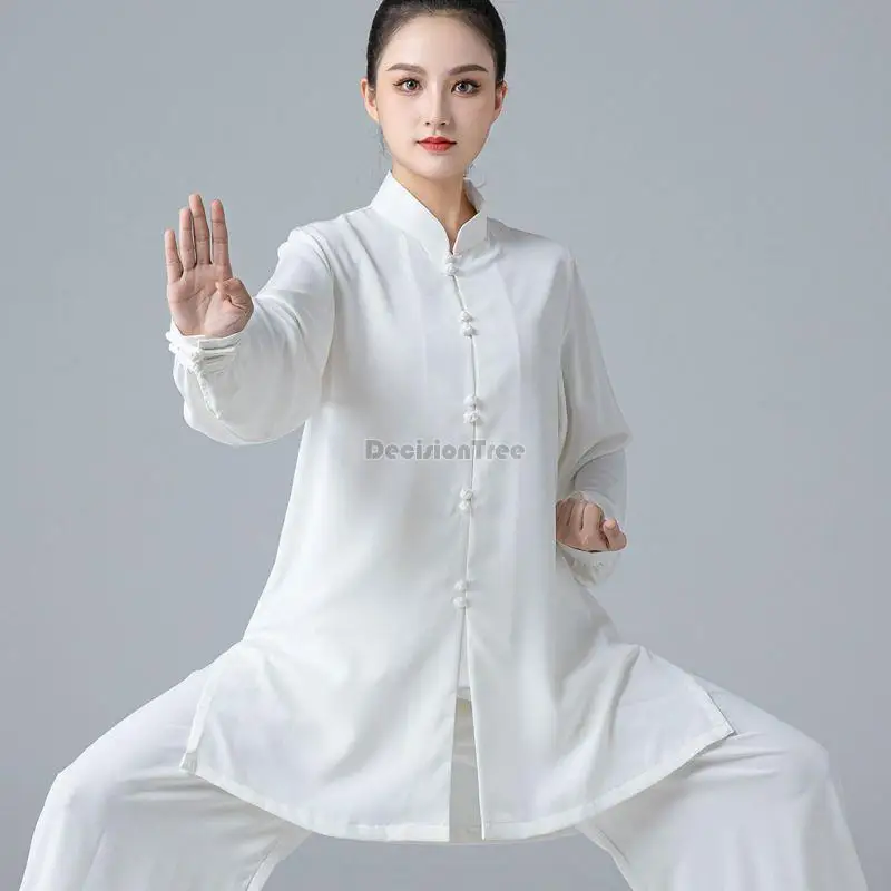 2023 spring summer tai chi women men cotton linen chinese style tai chi martial performance training competition costume set w50