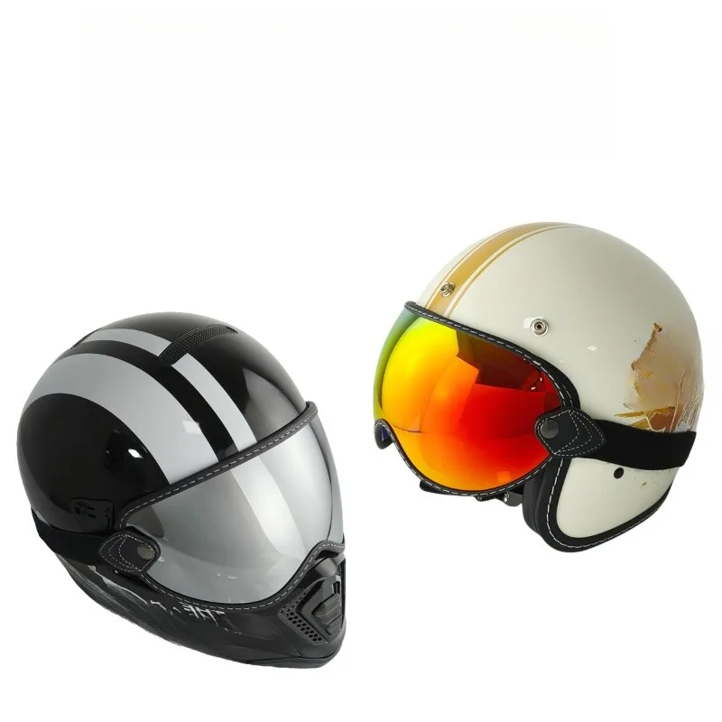 Retro Bubble Mirror Universal Helmet Lens Strap Off Road Wind Mirror Sunscreen Mirror Silicone Anti Slip Easy To Remove