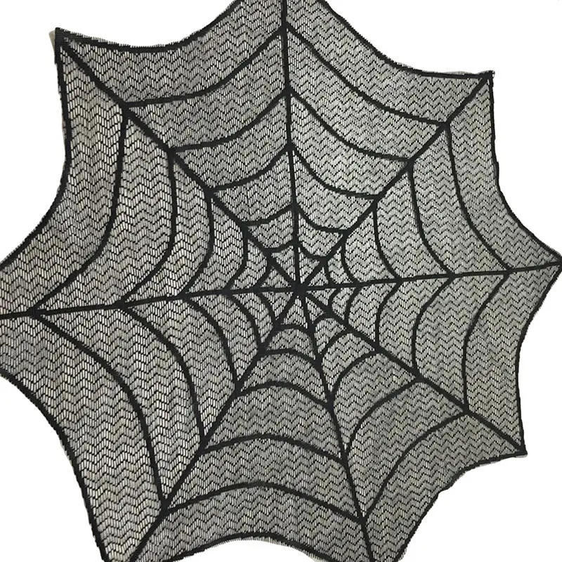 

Halloween Spider Web Table Cloth Decor Black Spider Web Lace Tablecloth Curtain For Halloween Party Home Decoration Horror Prop