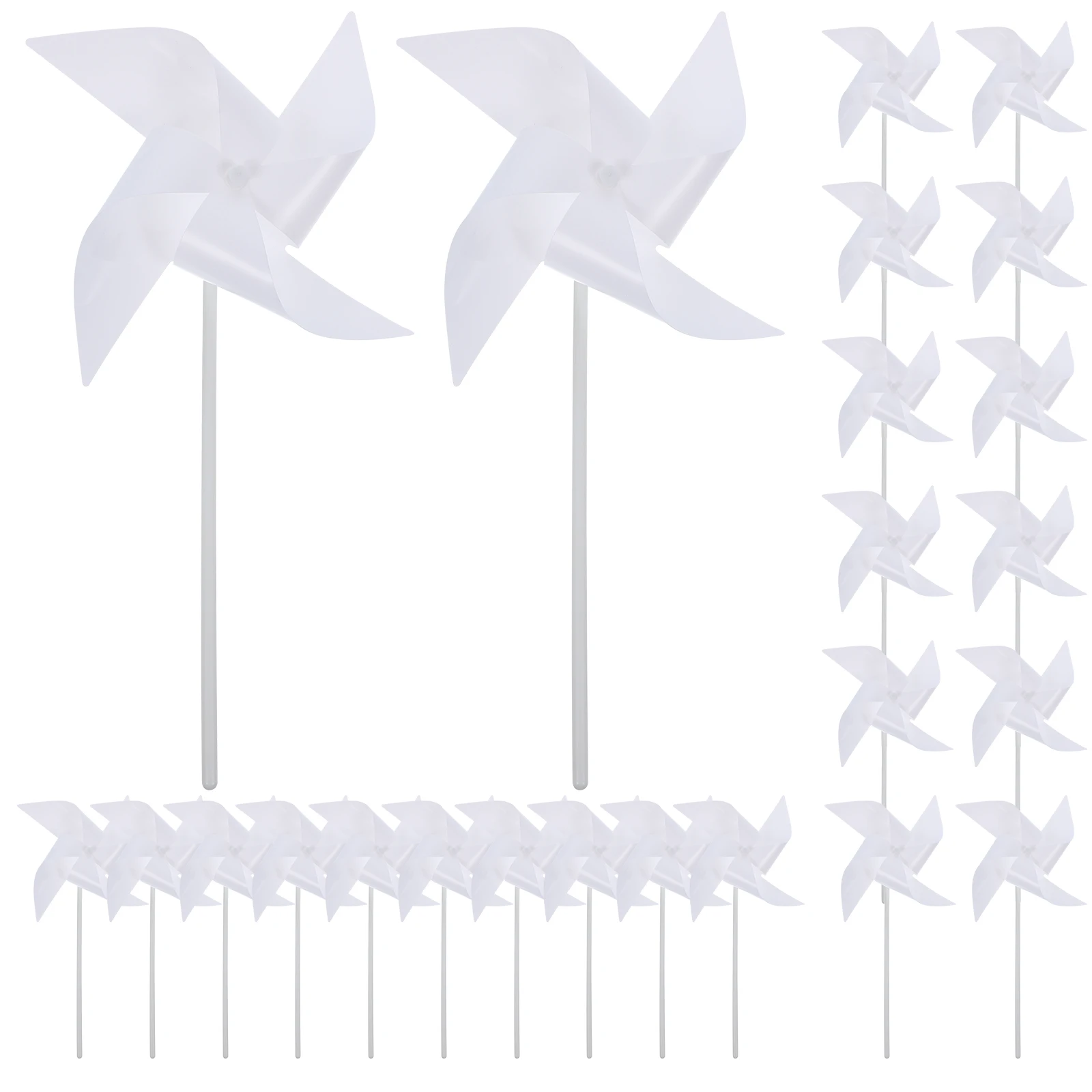

24Pcs 24 Windmills Unpainted Plastic Kids Toys Crafts Kindergarten Decor Educational Gifts Blank Pinwheels