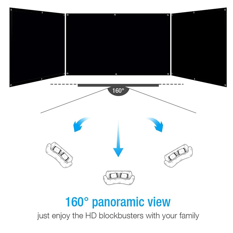 قماش عاكس محمول لشاشة العرض ، شاشة الإسقاط ، متعاطي المخدرات ، 100 120 بوصة ، Xgimi H3 ، YG400