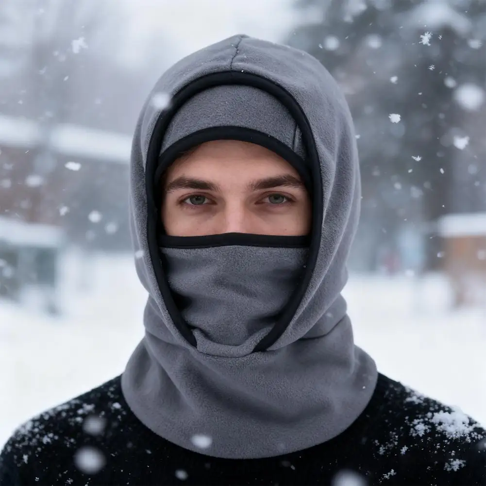 冬用スキーハット 3-in-1 冬用スキーヘッドギア サーマルアウトドアスポーツハット フェイスガード付きネックバンド 防風ランニングフードスカーフ