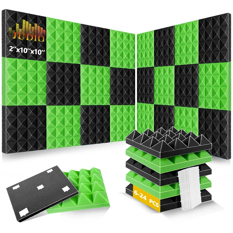 

Sound Proof Padding 6/12/24 Pcs, High Density Sound Absorbing Material Isolation Panels, For Studio Office KTV Room Acoustic