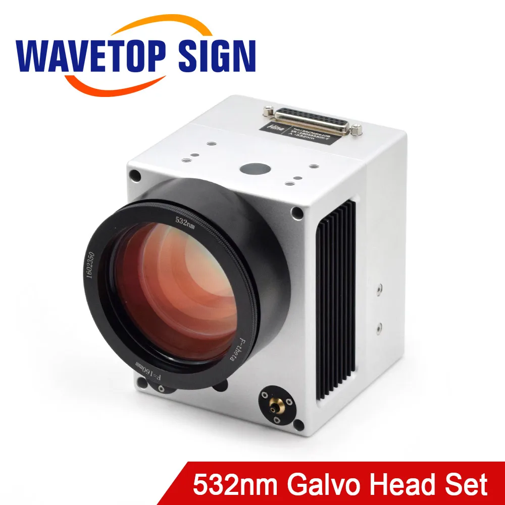 WaveTopSign 532nm Digital Galvo Head Set  Aperture 10mm Marking Speed 6000mm Fiber +  Scan Lens for Laser Marking Machine