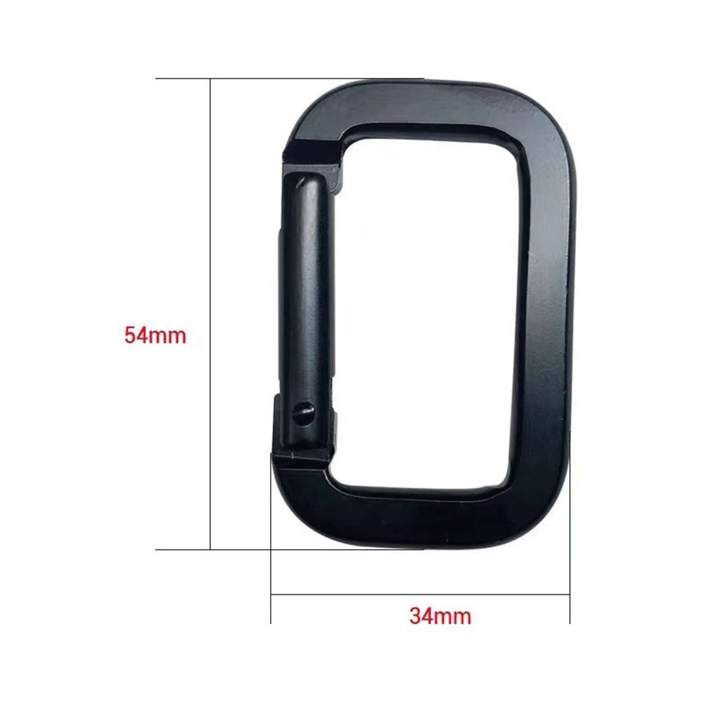 Mountaineering Button D Shape Spring Buckle Multifunctional Square Carabiner Aluminum Backpack Buckle Hiking Key Ring