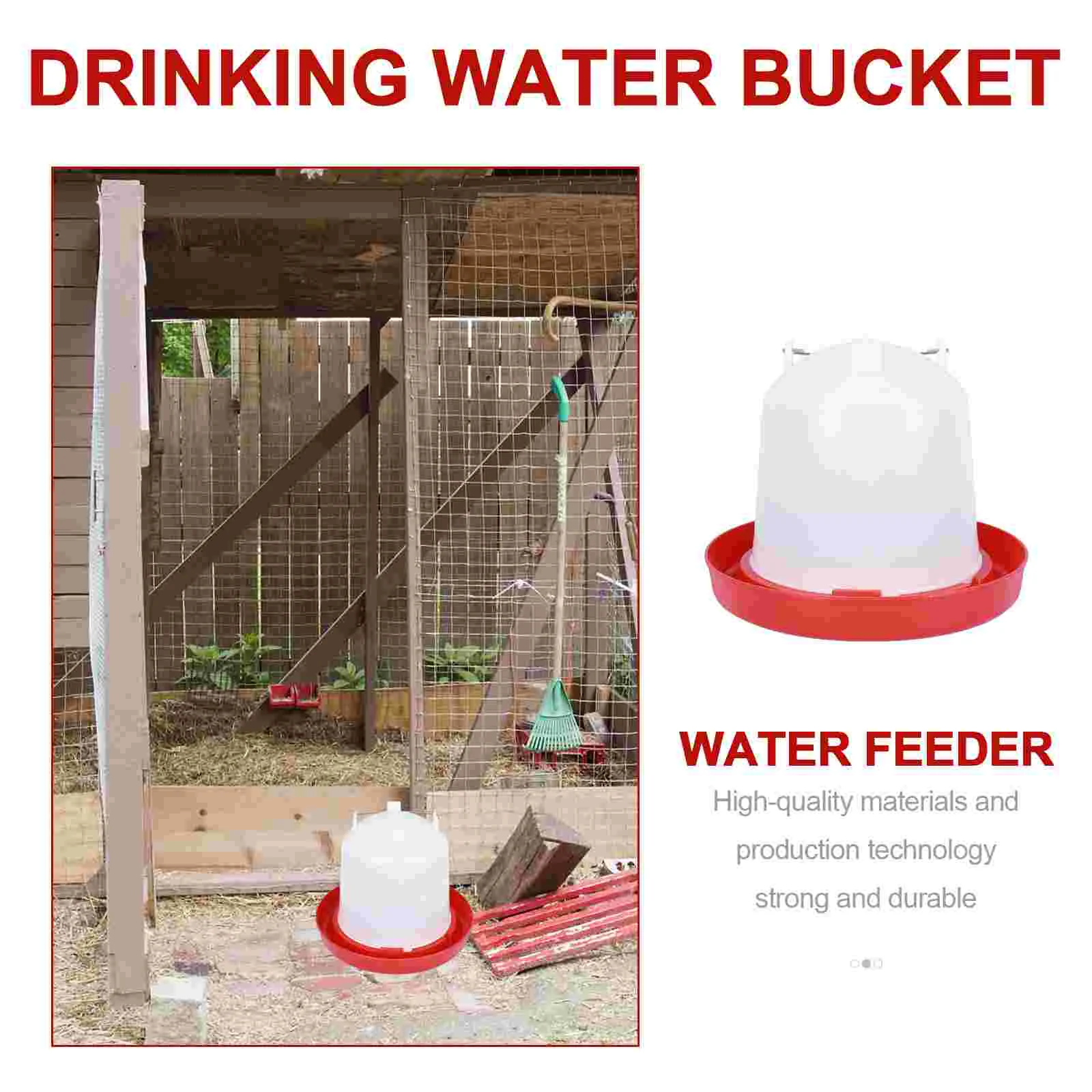 Chicken Drinking Bucket Water Jug Bird Feeders Poultry Jar Bottle Automatic for Chickens Drinker Pp Farm Container