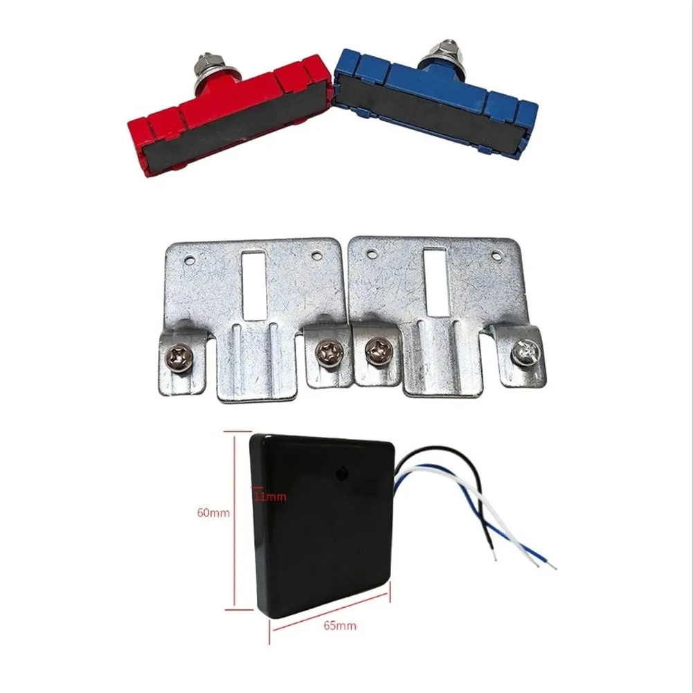 2Pcs Magnetic Limit Switch With Mounting Bracket For Automatic Sliding Gate Door Opener Nylon Metal Waterproof Red Black Sensor