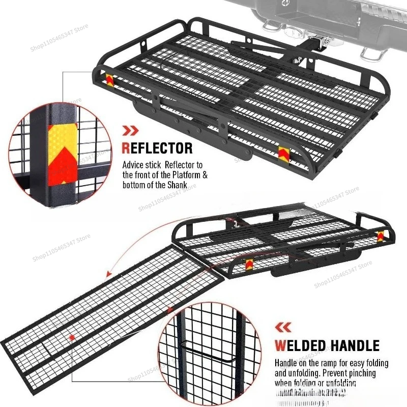 Trailer Square Port Installation Folding Transport Frame Three-wheeled Four-wheeled Vehicle Transport Frame Ramp Transport Frame