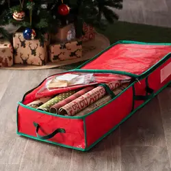 Wrapping Paper Storage Container Fits Up To 27 Rolls 1 3/8In Diam Underbed Gift Wrap Organizer Bags Wrapping Paper Rolls
