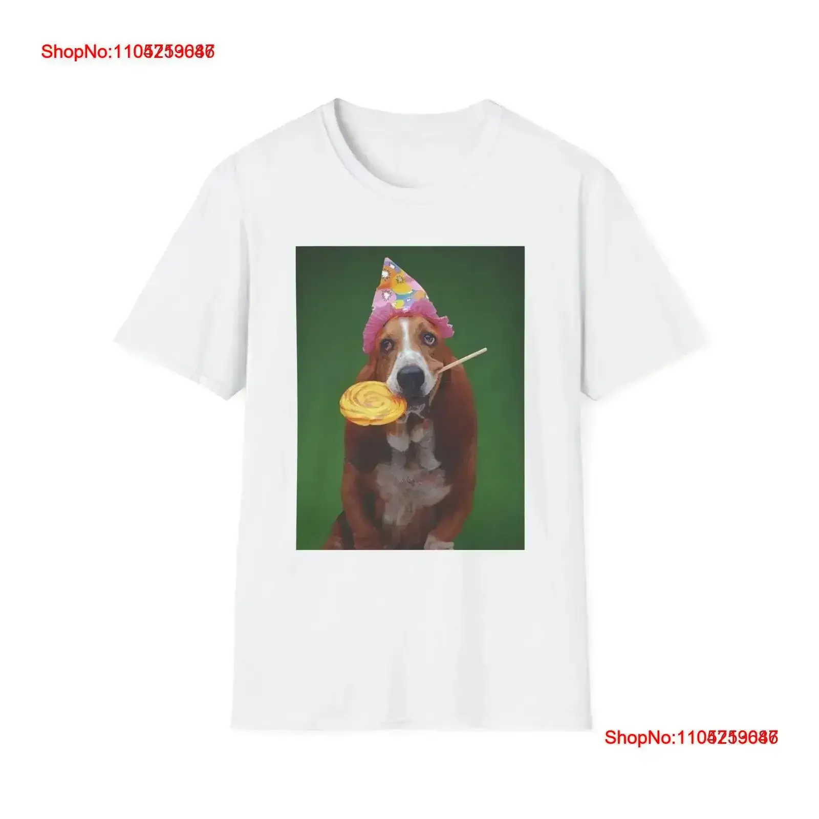 Basset Hound Dog And Lollipop Birthday T Shirt vintage Washed Breathable Stylish Versatile fashion Slightly Soft  vintage