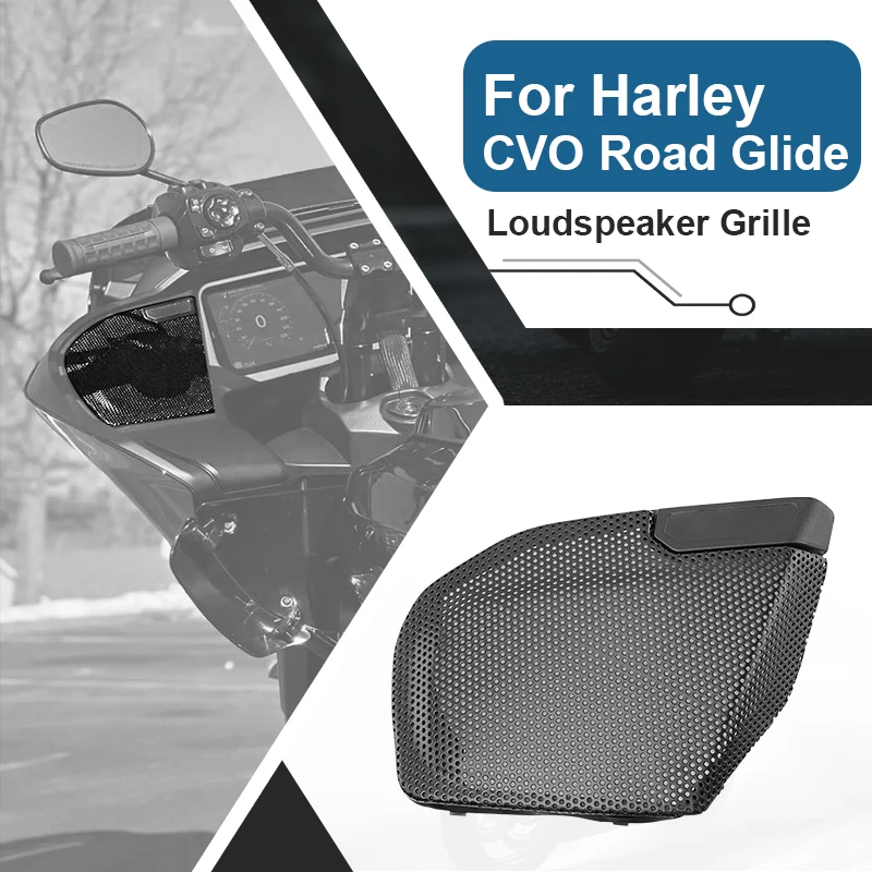 

Motorcycle 1Pair Front Fairing Speaker Grille Mesh Covers Black Moto Parts For Harley CVO Road Glide FLTRXSE FLTRX 2024-2025