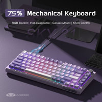 MageGee SKY81 75% Mechanical Gaming Keyboard, RGB Gasket Hot Swappable Wired Custom Creamy Sound Dampening Keyboard with Knob
