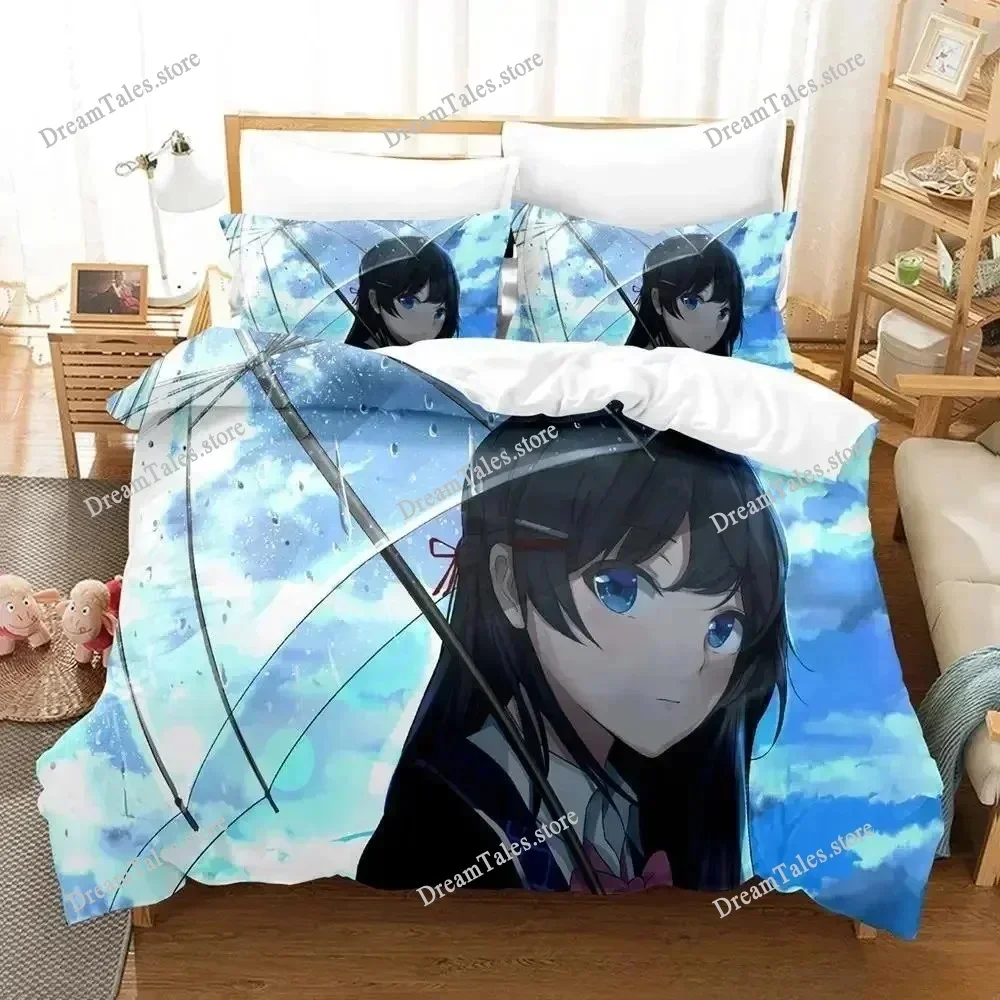 New Virtual Youtuber Tsukino Mito Bedding Set Cartoon Anime Adult Kid Bedroom Duvet Cover Sets 3D Kawaii Girls Luxury Gift741