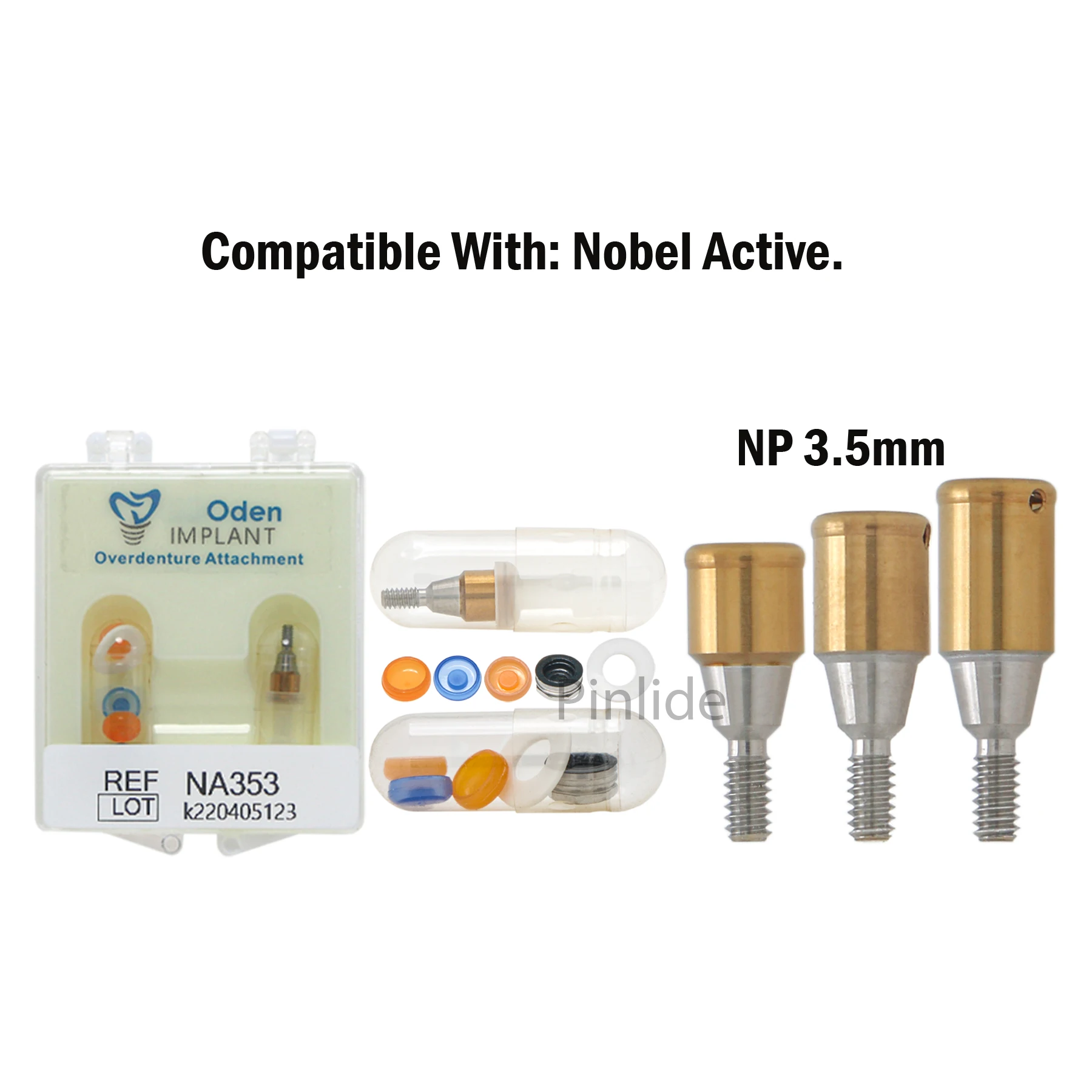 

Dental Implant Attachment Abutment Male Cap Kit for NOBEL Active NPØ3.5mm 3/4/5MM