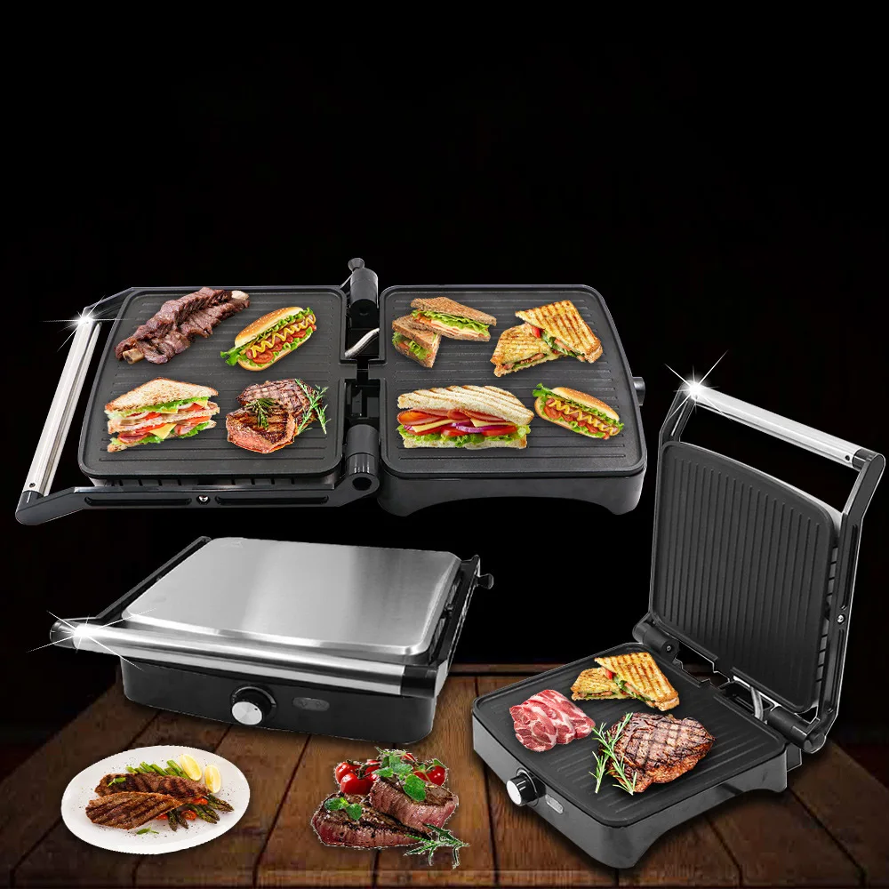 Household Steak Grill Pan Barbecue Meat Grilled Machine Iron Plate Barbecue Electric Meat Breakfast Machine Grill Pan