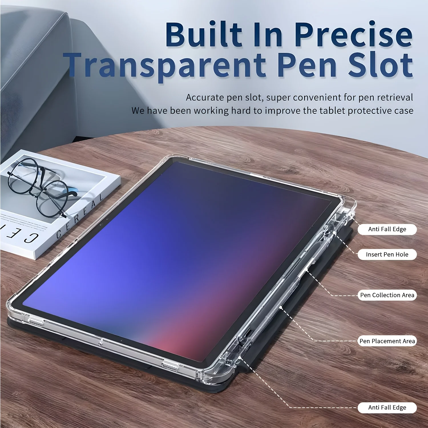 Hülle für Samsung Galaxy Tab A8 A9 A11 S6 S9 S10 FE Lite 10.4 10.5 10.9 11 SM-X231 X210 Transparente Acryl-Schutzhülle mit Auto-Wake/Sleep-Funktion – Detail 6