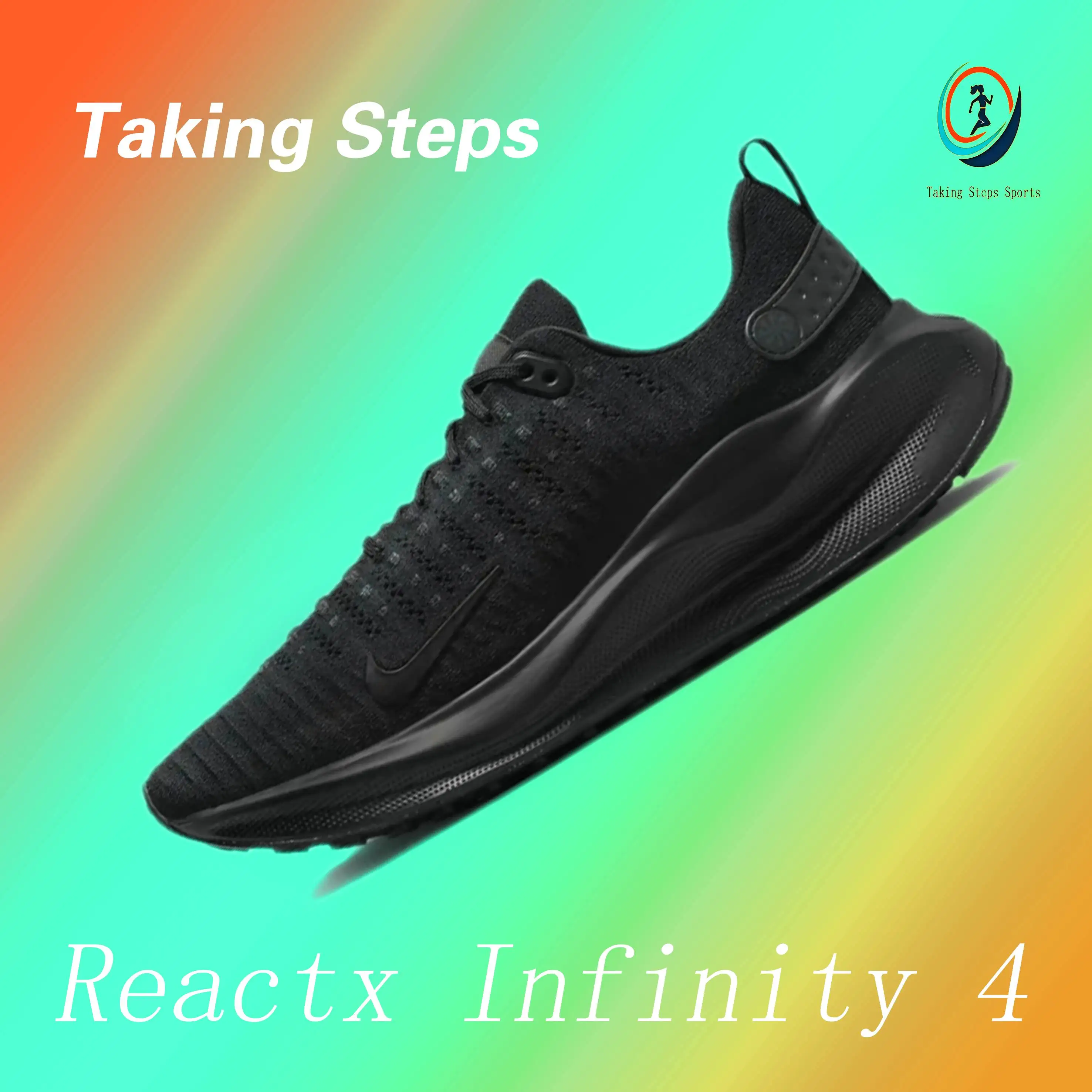 حذاء Nike Reactx Infinity 4 مريح وخفيف الوزن ومنخفض الارتفاع وغير قابل للانزلاق باللون الأسود للرجال والنساء