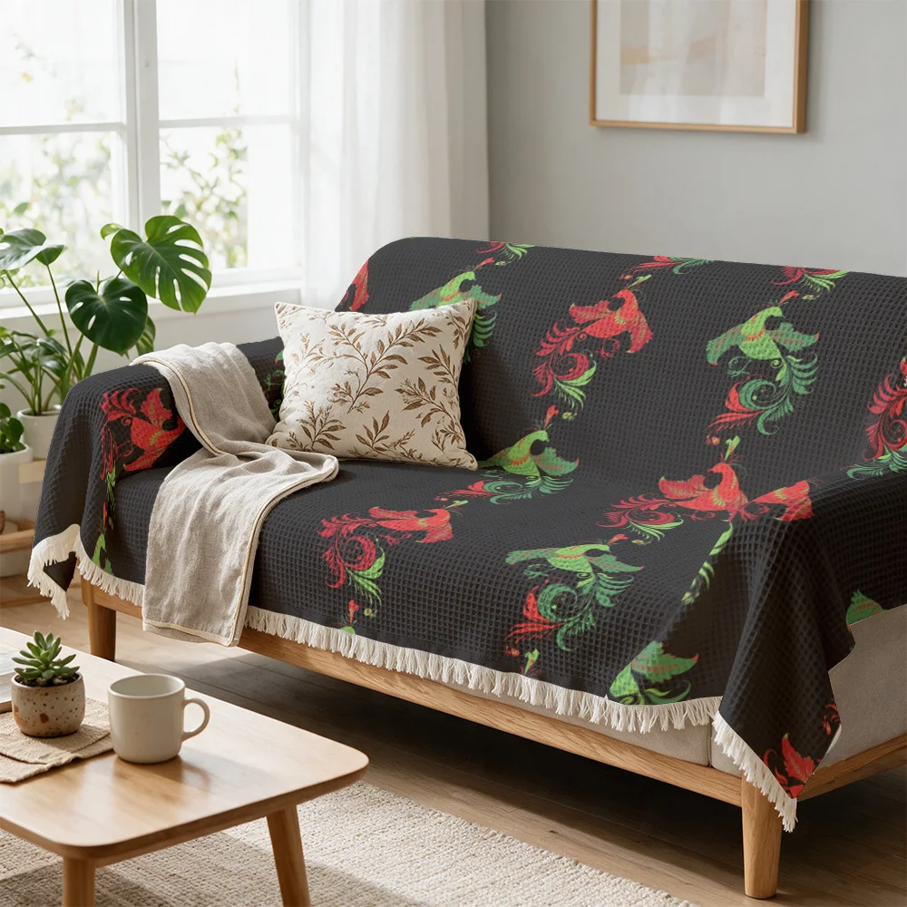 Premium Floral Pattern Sofa Throw Blanket Decorative Couch Cover for Living Room Home Decor Tapestry Accent Throws