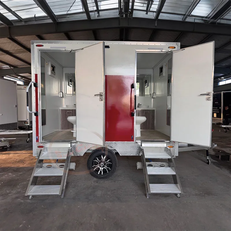 Best-Selling Luxury Restroom Trailer Mobile Luxury Bathroom Trailer Portable Toilet Trailer for Outdoor Weddings and Receptions