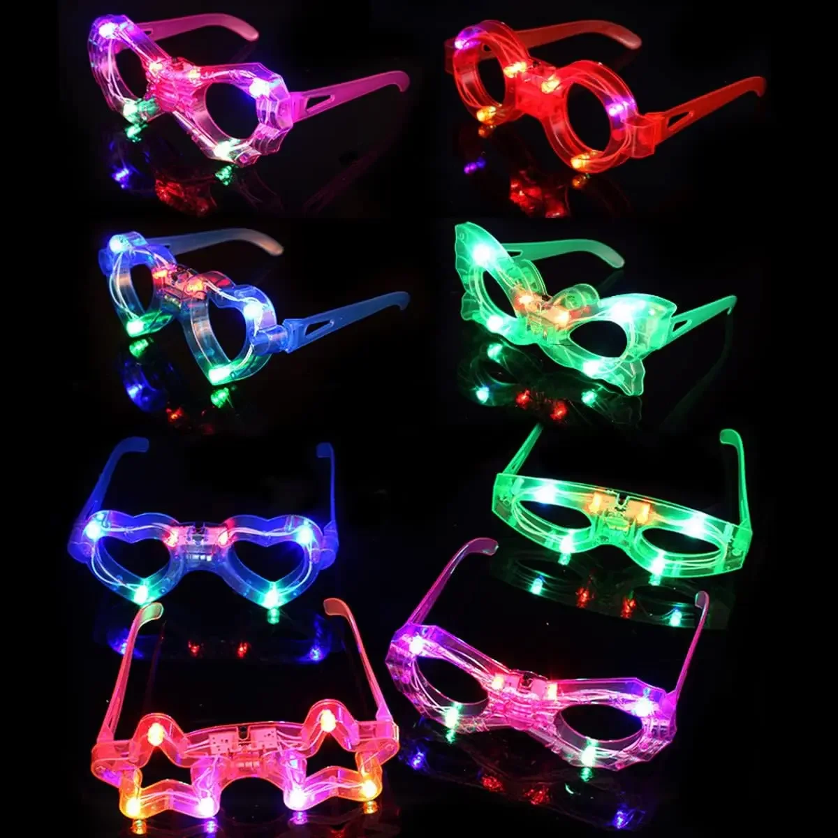 LED Party Glasses 6 Multicolor Lights Rave Gear for Clubs Music Festivals Flashing Eyewear Viral TikTok Bar Accessory image 5