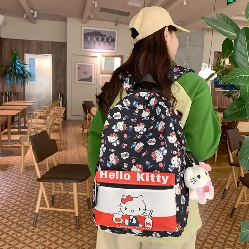 

Sanrioed Anime Hello Kitty Large Capacity Backpack Cute Children Schoolbag Cartoon Student Stationery Shoulder Bag Gift