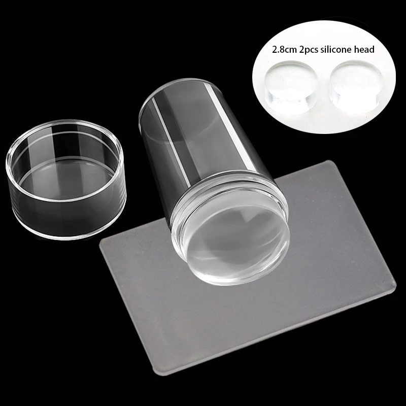 Nagelstempelplatten Pure Clear Jelly Nails Art Stamper Schaber Set Print Silikon Marshmallow Design Maniküre Zubehör Werkzeug