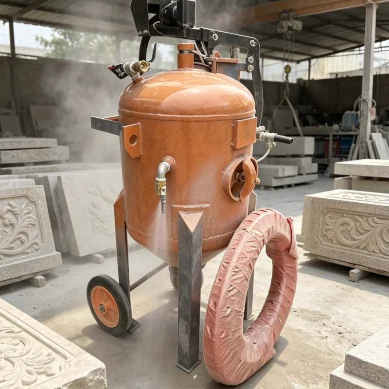 High Performance Sand Blaster, Portable Sand Blasting Machine for Copper Art Surface Texture Modification and Oxide Cleaning