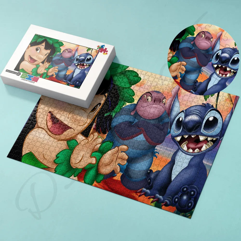 Lilo & Stitch Puzzles for Kids and Adults Disney Classic Cartoon Animation 35 300 500 1000 Pieces of Wooden Jigsaw Puzzles Toys