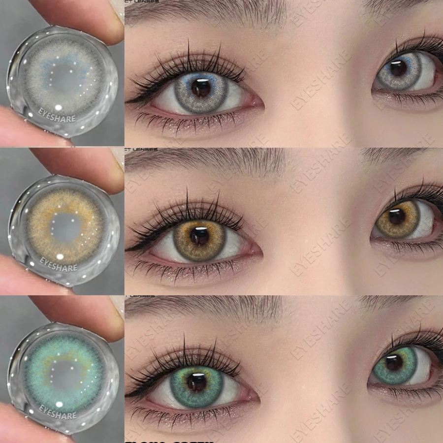 EYESHARE 2 stücke Farbe Kontaktlinsen Für Augen Natürliche Augen Grau Farbe Objektiv Kosmetische Weiche Augenlinsen Schönheit Schüler Blaue Linse