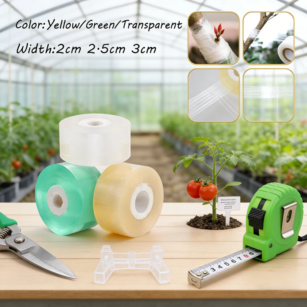 

1 Roll Elastic Plant Binding Tape , Self-Stick Stretchy PE for Grafting & Support, 2cm 2.5cm 3cm Widths, Garden Essential