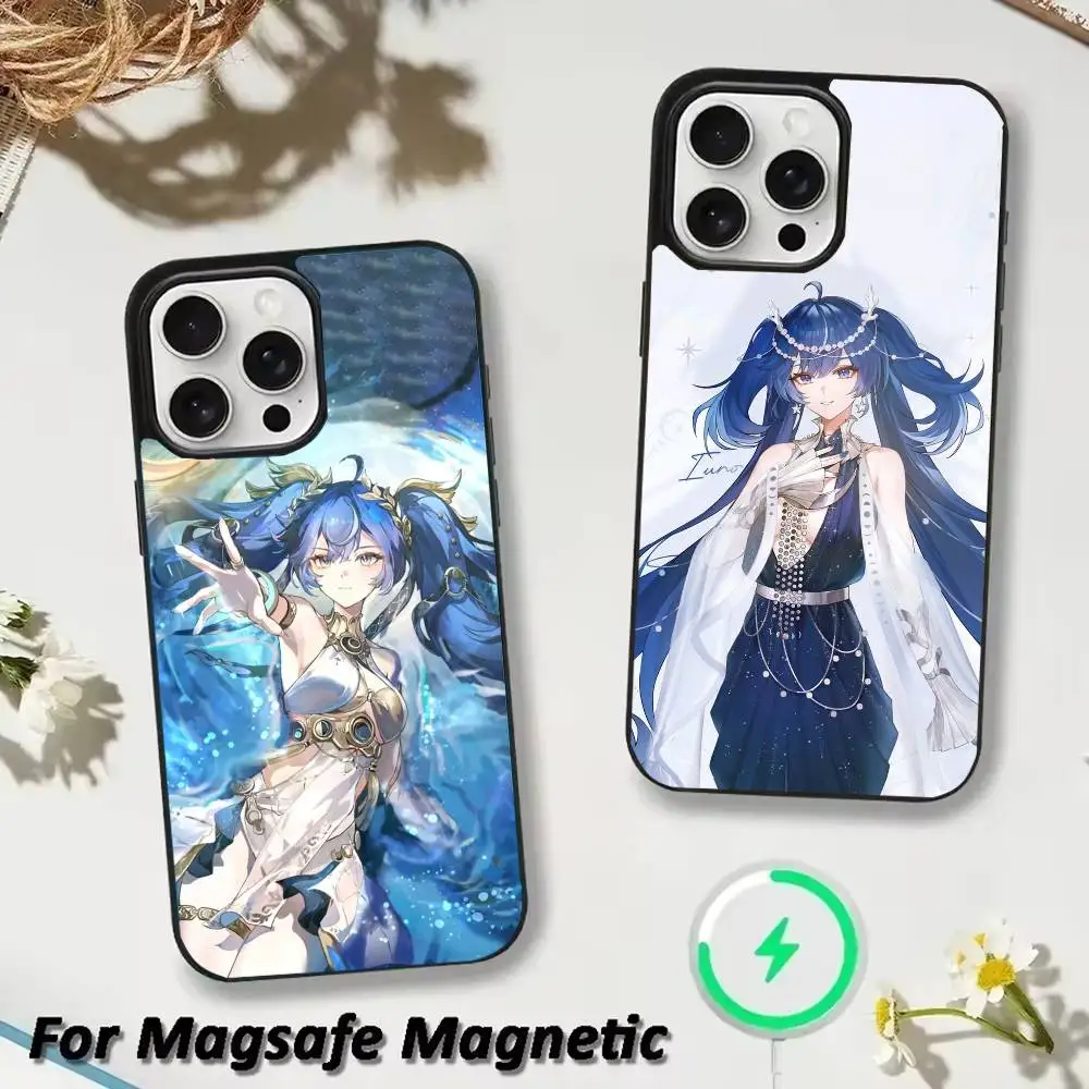 W-wuthering waves L-Iuno  Phone Case For iPhone 17,16,15,14,13,12,Plus,Pro,Max For Magsafe Magnetic Wireless Charge