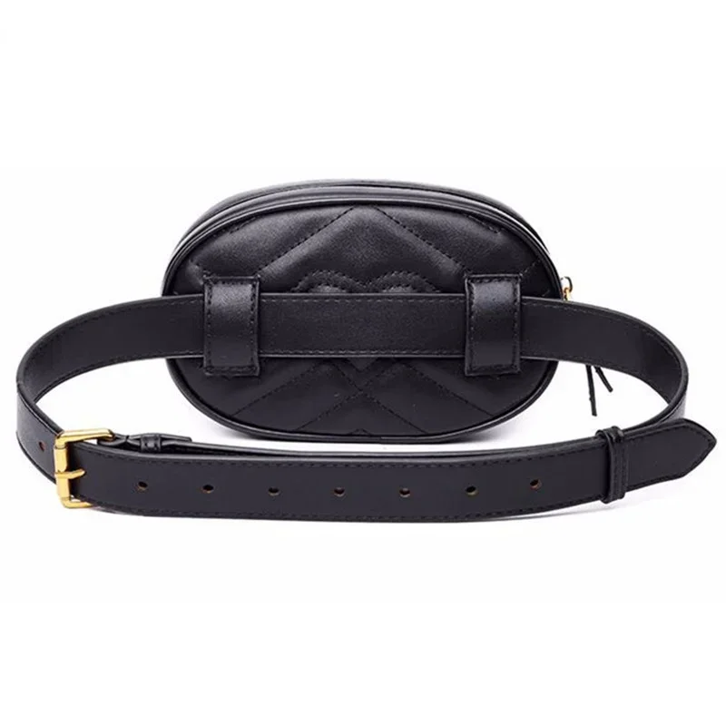 New Waist Bag WomenPunk Goth Waist Fanny Packs Belt Bag Luxury Brand Leather Chest Handbag High Quality Running Belt Gym Bag