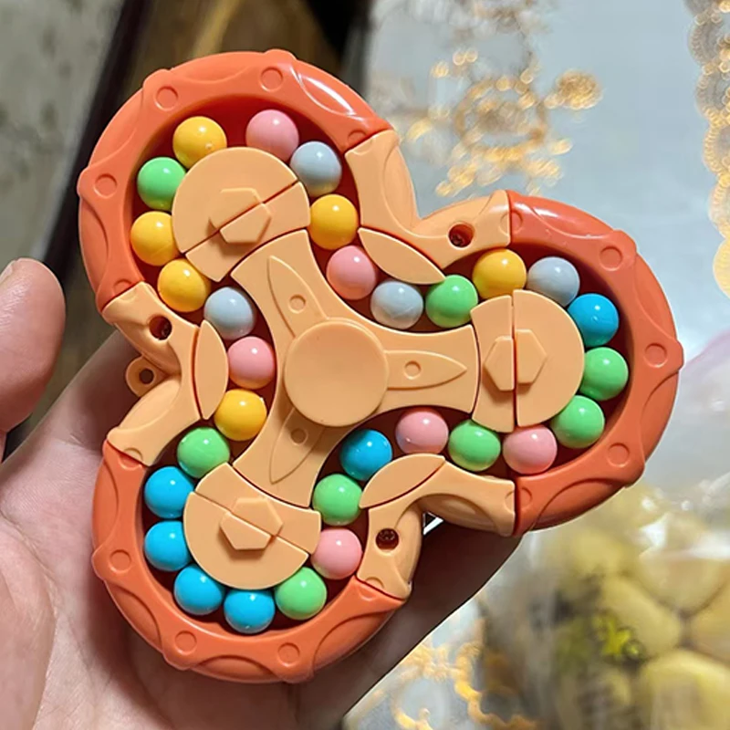 Triangle rotatif haricot magique Puzzle Fidget Spinner sensoriel soulagement du Stress jouets tdah anxiété Gfts pour adultes adolescents garçons filles