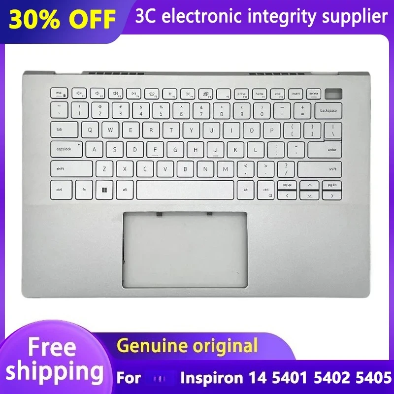 

NEW Original For Inspiron 14 5401 5402 5405 Laptop Palmrest Case Top Cover English Keyboard Replacement Shell Silver 09TNWY