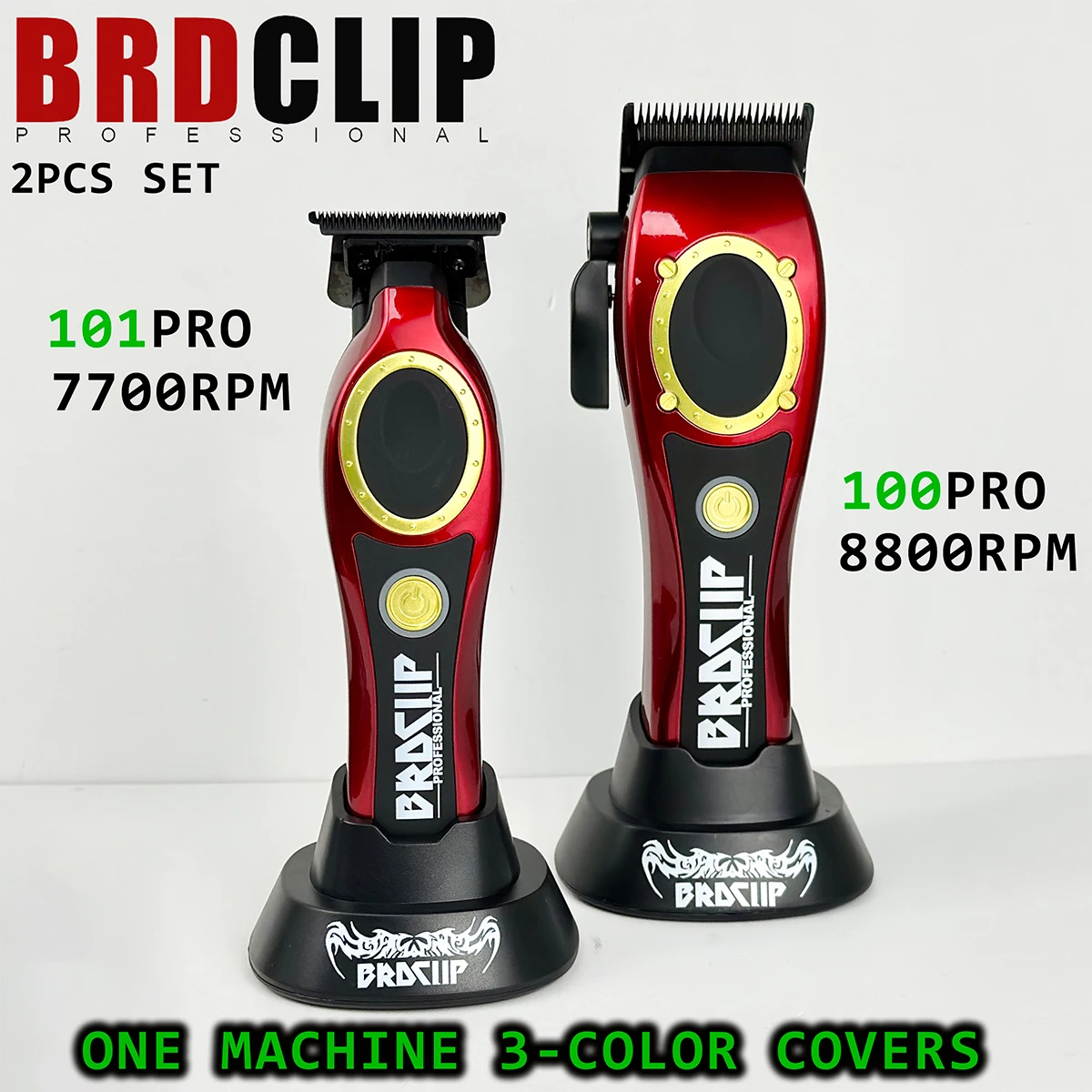 BRDCLIP 100PRO 101PRO 8800RPM Professional Hair Clipper Barber Replacement Covers Hair Cutting Machine Hair Trimmer with Base