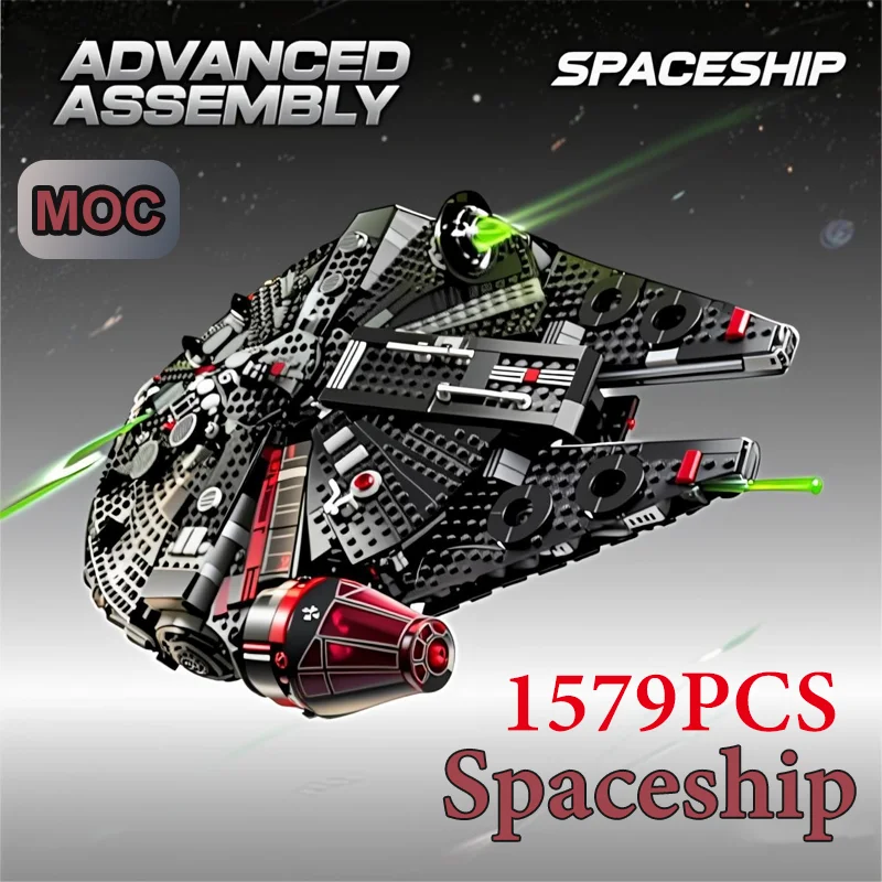 

MOC 1579PCS Dark Falcon Star Ship Building Blocks Creative Architecture DIY Space Model Block Collection Items Birthday Boy Gift