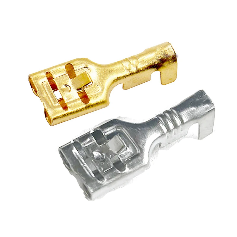50 sztuk DJ621-E9.5C żeńskie wysokoprądowe zaciski przekaźników samochodowych 9,5 mm 3/8 "grubość 0,5 mm dla 2-2,5 mm2