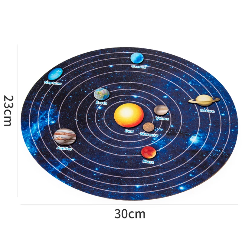 Montessori Solar System Puzzle Toy for Children Boy Girl Wooden Planets Jigsaw Board Game Toy Astronomy Educational Learning Toy