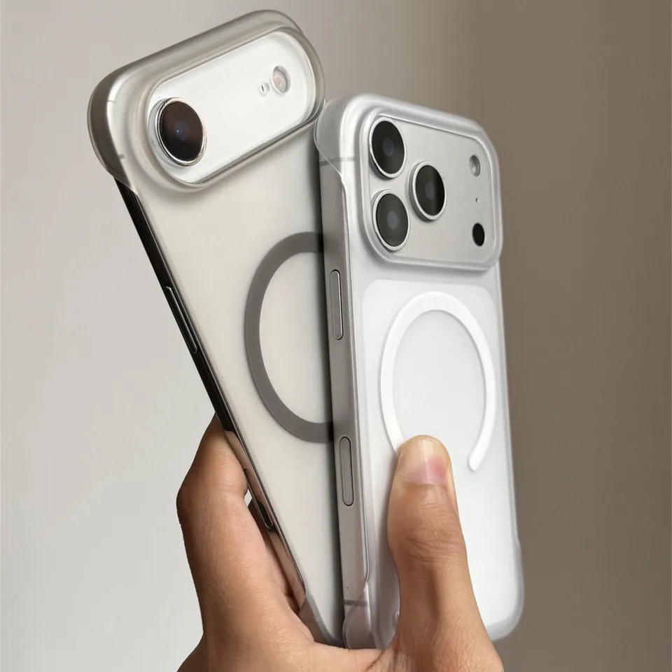 Funda Magnética Ultrafina Mate sin Marco para iPhone 17 Air 16 15 14 Plus 13 12 11 Pro Max Para Magsafe Carga Inalámbrica Transparente 3