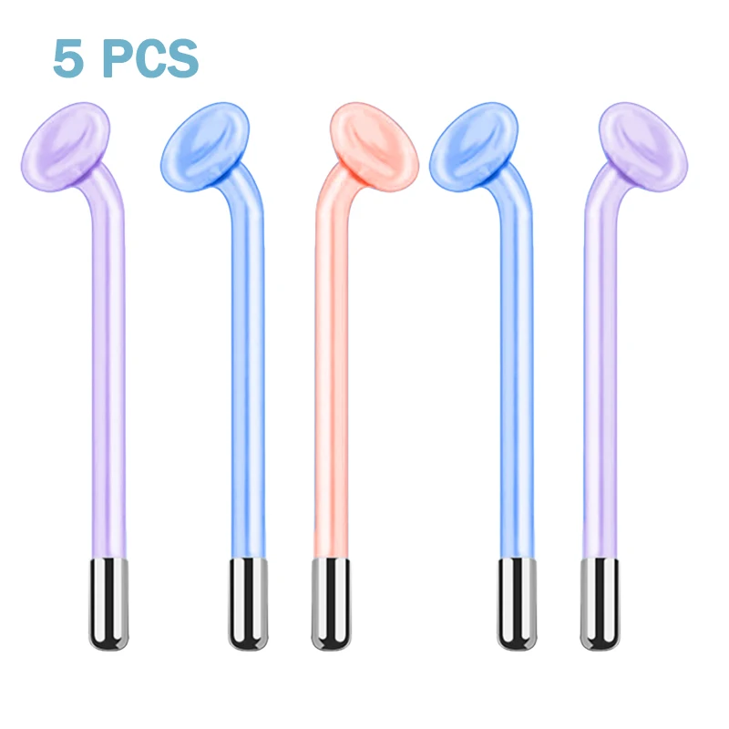 5pcs High Frequency Electrotherapy Wand Internal Electrodes Glass Mjolnir DomElectrode HF Replace Tube Neon Argon Skin Care Tool