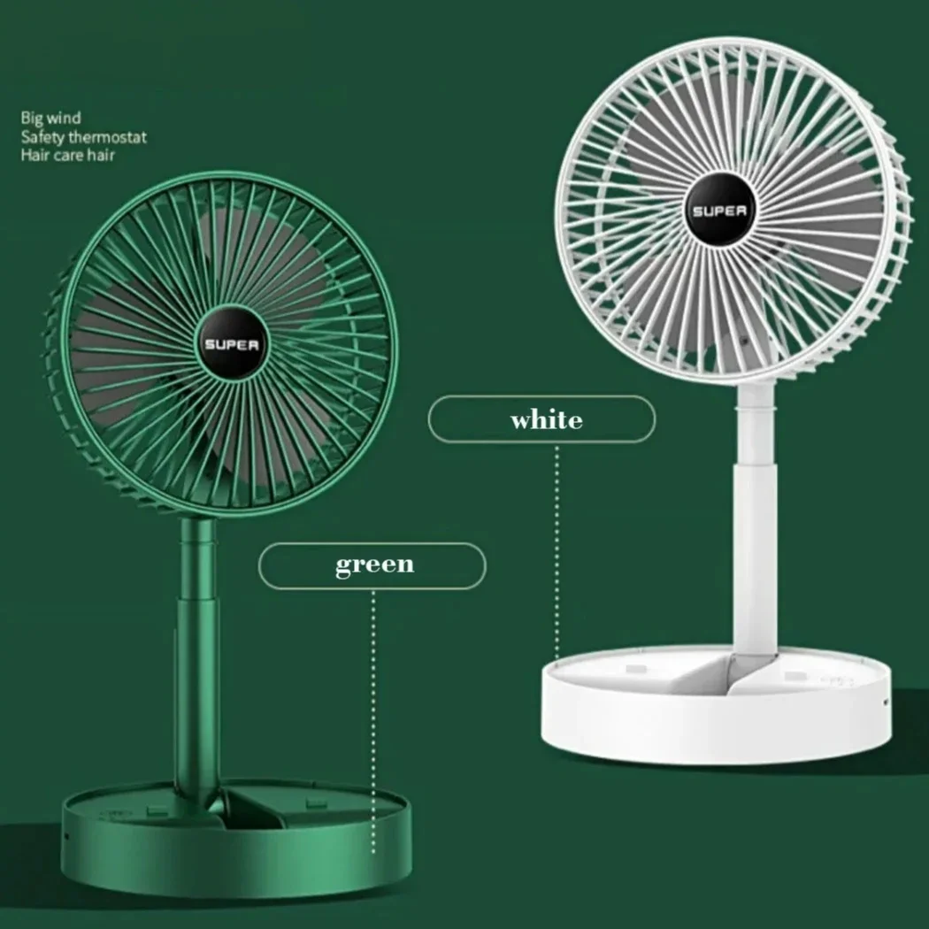 Modelo de carga de ventilador de escritorio, mini ventilador retráctil plegable USB de larga resistencia, ventilador eléctrico de escritorio portátil para dormitorio Amagi