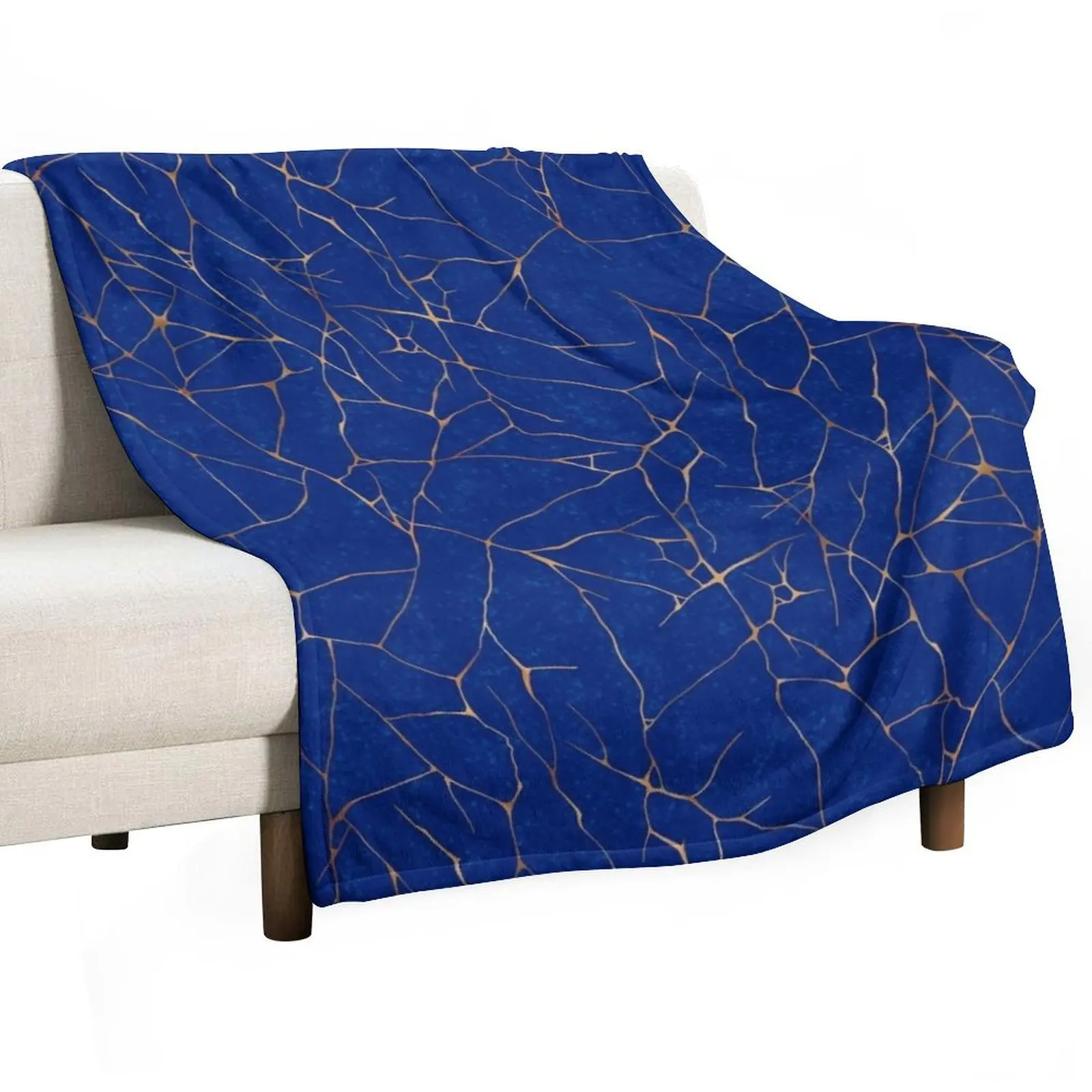 Kintsugi Sapphire Blue Throw Blanket Baby for winter Sofas Hairy Blankets